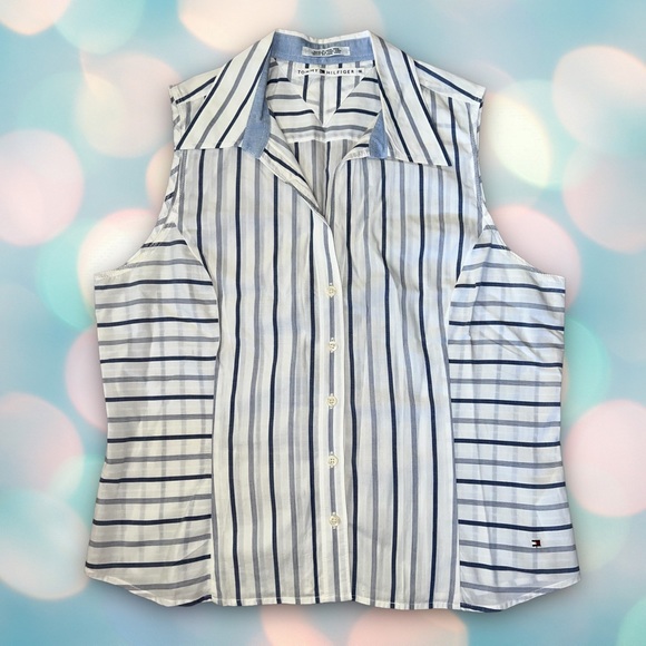 Tommy Hilfiger Women’s Striped Tank Polo Blouse Shirt Size 16 - Picture 1 of 4